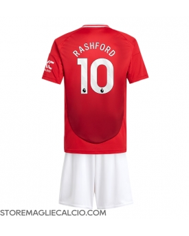 Manchester United Marcus Rashford #10 Maglia Gara Casa Repliche 2024-25 Bambino Maniche Corte Manchester United Marcus Rashford #10 Maglia Gara Casa Repliche 2024-25 Bambino Maniche Corte